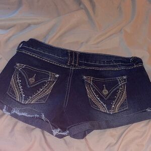 Rue21 Dark Blue Denim Jean Shorts with Embellished Back Pockets